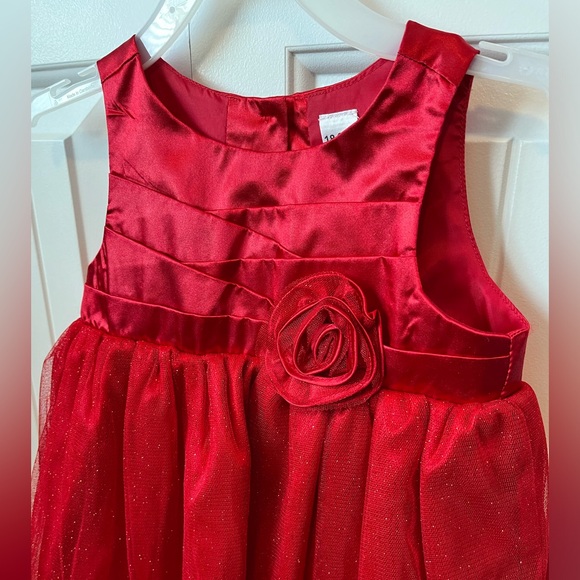 🔆Red Sparkle Christmas Dress Size 18-24 Months - Picture 3 of 5